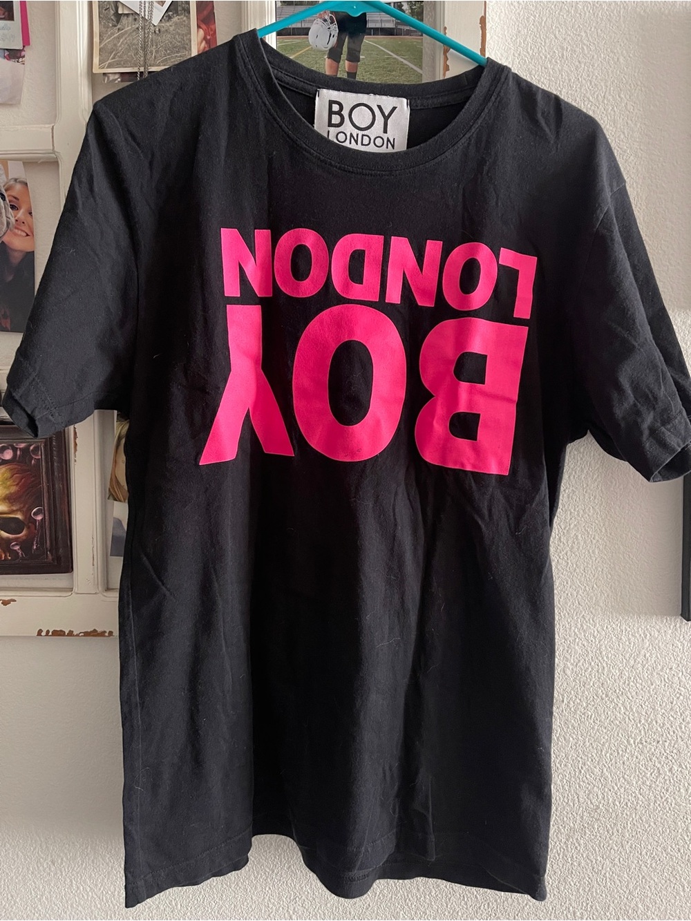 Boy London T-shirt Black w/Hot Pink letters Size XS